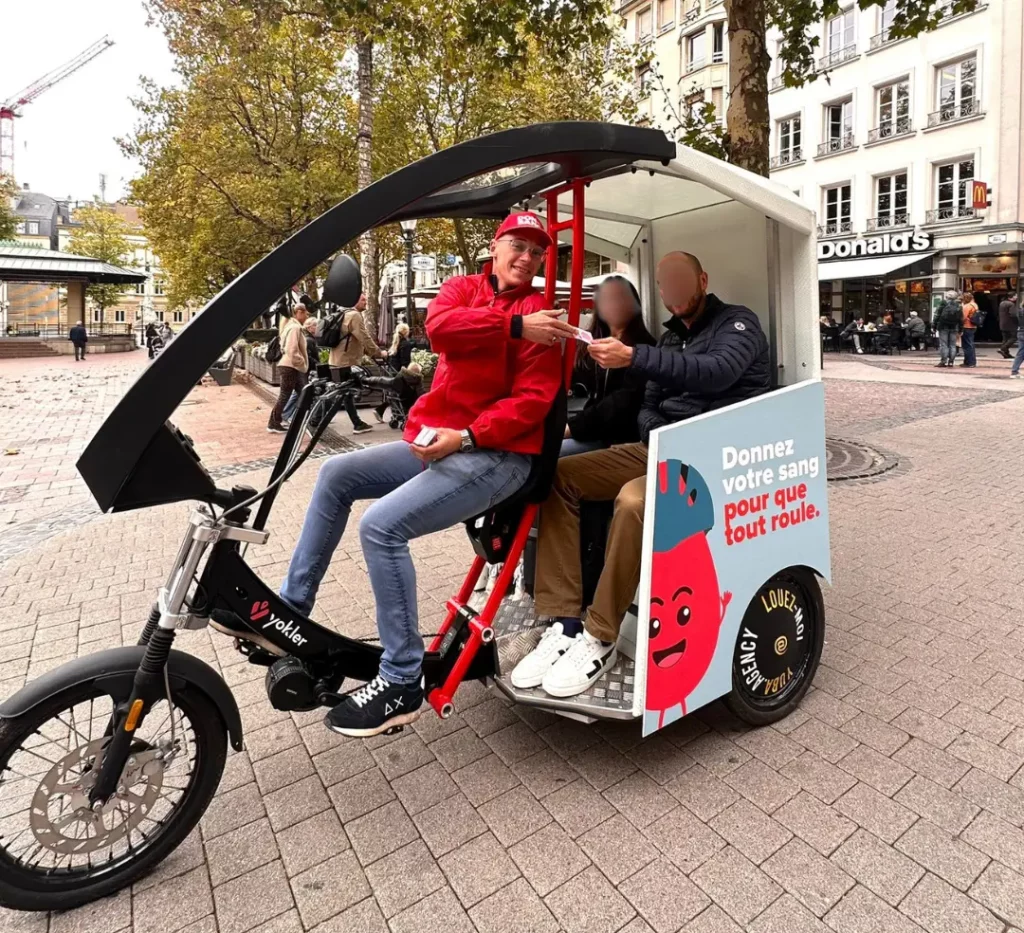 vélo-taxi en action
