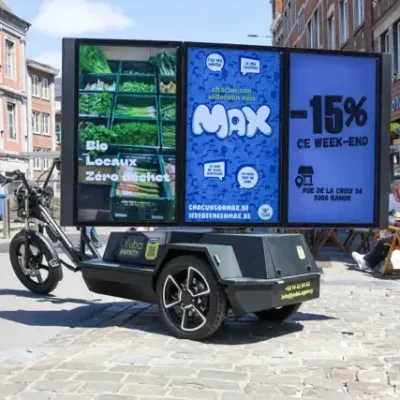 Vélo vidéo Screenbike en campagne pour Visit Wallonia à Namur